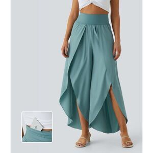 Halara High Waisted Back Pocket Palazzo Flowy Wide Leg Quick Dry Casual Pants MP